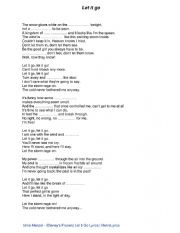 Let it go song activity - ESL worksheet by Elhamovic