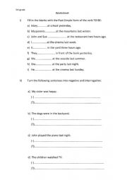 English Worksheet: worksheet 