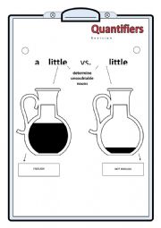 English Worksheet: a little vs. littel