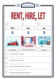 rent, hire, let