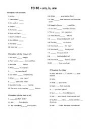 English Worksheet: to be 