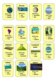 Geography Taboo Cards - ESL worksheet by RoSerjak