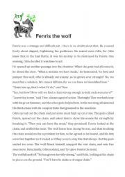 Fenris the wolf - ESL worksheet by MrFairytale
