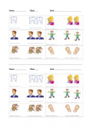 English Worksheet: Irregular Plural