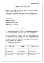 English Worksheet: Writing Activity with Writing Cards