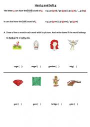 English Worksheet: Hard g and Soft g