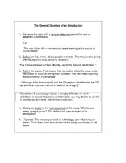 English Worksheet: Introduction Paragraph EAP Writing