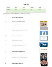 English Worksheet: Analogies 