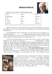 English Worksheet: Nicholas Winton