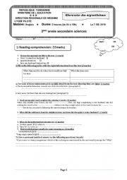 English Worksheet: 2nd form arts end of term test 2
