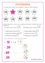 numbers from 10 to 100