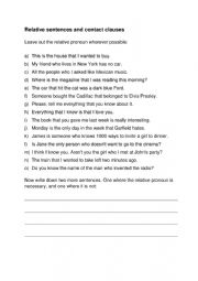 English Worksheet: Contact clause