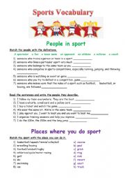 English Worksheet: Sports Vocabulary