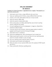 English Worksheet: Spelling activities