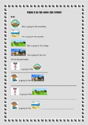 English Worksheet: Where is he/she going this summer?