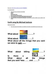 English Worksheet: earth song