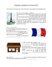 English Worksheet: Making questions: Summer vacation in France - part 2