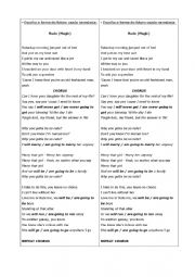 English Worksheet: Song - Rude - Future Forms
