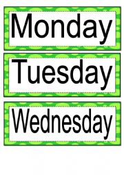 English Worksheet: Days of the week 
