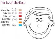 Colour the face following the commands
