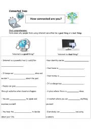 English Worksheet: The pros and cons of Internet