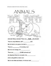 English Worksheet: ANIMALS