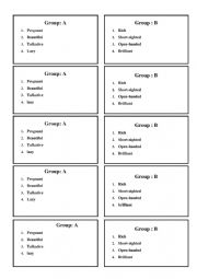English Worksheet:  Vocabulary game