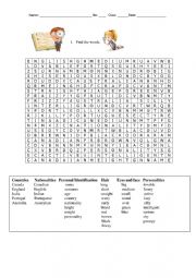 English Worksheet: wordsearch - different words + daily routine code