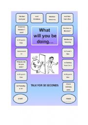 English Worksheet: what will you be doing 