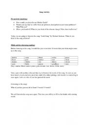 English Worksheet: Song Activity - Earth Song