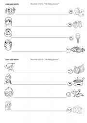 English Worksheet: Likes/dislikes - He/She