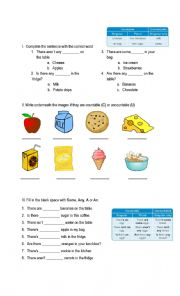 English Worksheet: Countable and Uncountable nouns