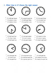 English Worksheet: what time is it??