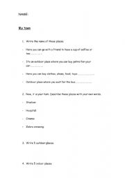 English Worksheet: My town