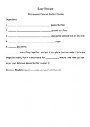 English Worksheet: Quantifiers for cooking