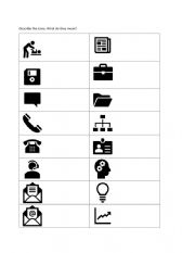 English Worksheet: Describe the icons