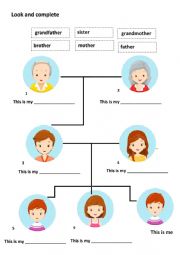 English Worksheet: Family members vocabulary