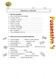 English Worksheet: Possessives