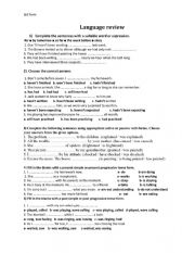 English Worksheet: 3rd form 1st semester grammar review