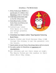 Sinterklaas worksheet (for Turkish students)