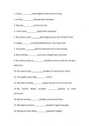 English Worksheet: Infinitives and Gerunds