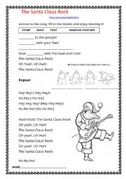 English Worksheet: Santa Claus Rock-Song
