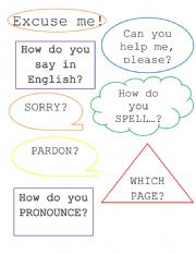 English Worksheet: USEFUL CLASSROOM PHRASES