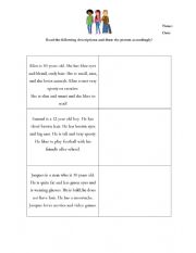 English Worksheet: Adjectives and Descriptions