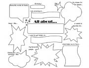 English Worksheet: All About Me - introductory writing exercise