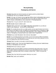 English Worksheet: Thanksgiving With Derrick