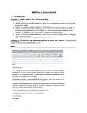 English Worksheet: Writing a formal email