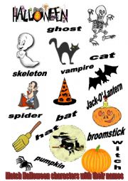 English Worksheet: Halloween characters