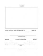 English Worksheet: My Zoo