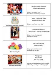 English Worksheet: Birthday party 
